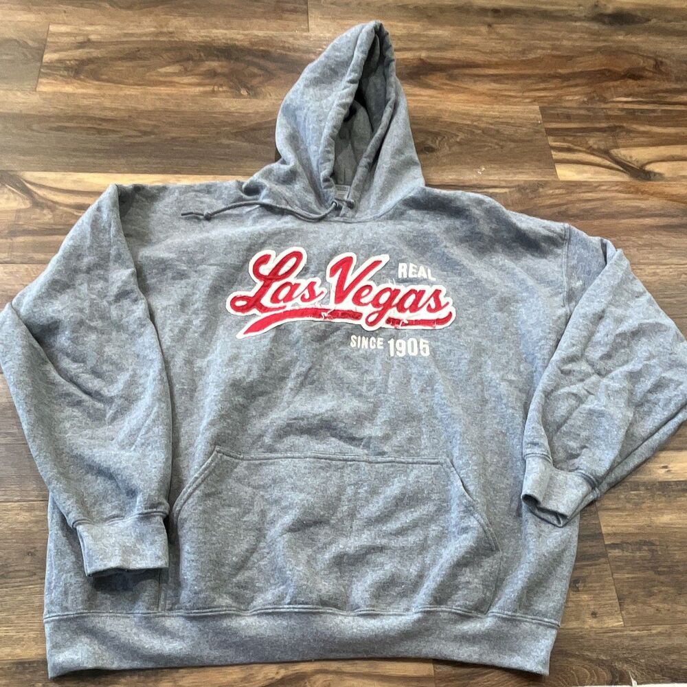 Las Vegas 2xl Gray Comfy Sweatshirt Long Sleeve Hoodie